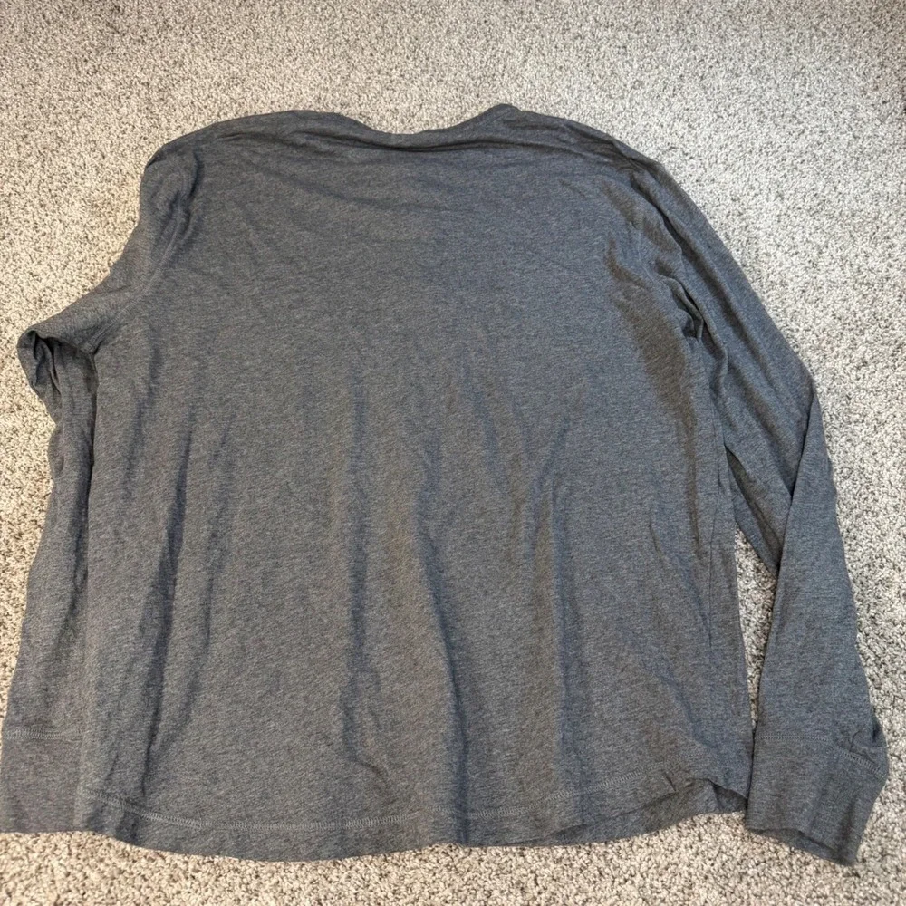 Banana Republic Mens Organic Cotton Long Sleeve Henley 2 Pack XL Black Grey